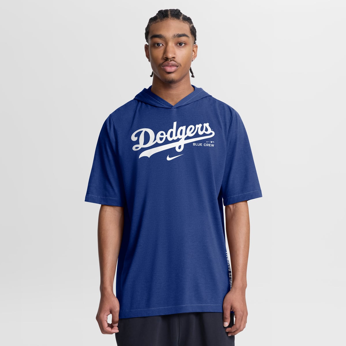 【公式グッズ】MLB ドジャース フード付き Tシャツ Nike/ナイキ メンズ ロイヤルブルー (Men's Nike MLB Arched Wordmark Shortsleeve Hooded Tee)｜Fanatics公式ストア 店