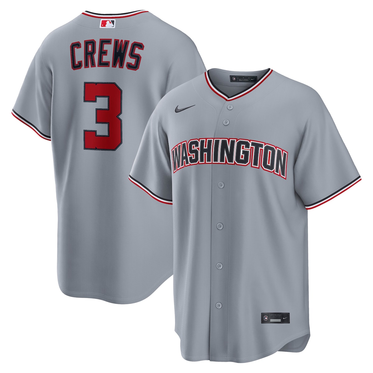 【公式グッズ】MLB ナショナルズ ディラン・クルーズ ロード ユニフォーム （レプリカ） Nike/ナイキ メンズ グレイ (Replica 2026 Men's LEAGUE SEASONAL Jersey - Player)