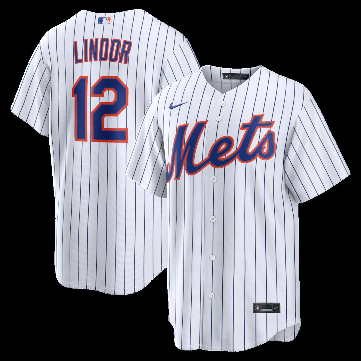 【公式グッズ】MLB メッツ フランシスコ・リンドーア ホーム ユニフォーム （レプリカ） Nike/ナイキ メンズ ホワイト (Nike 2026 Men's Replica RP26 Core Jersey - Starter Player)
