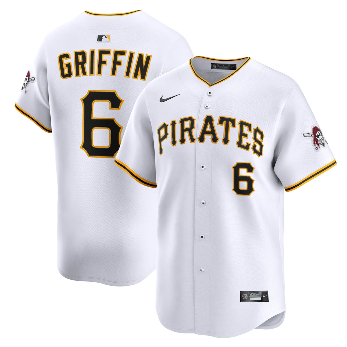 【公式グッズ】MLB パイレーツ コナー・グリフィン ホーム リミテッド ユニフォーム Nike/ナイキ メンズ ホワイト (2025 Nike Mens Limited Player Jersey)｜Fanatics公式ストア 店