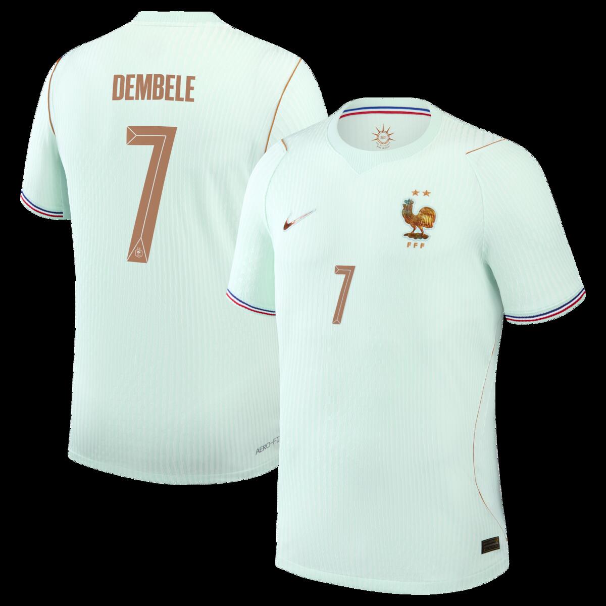 【公式グッズ】NATIONAL TEAM フランス代表 デンベレ アウェイ ユニフォーム （オーセンティック） Nike/ナイキ メンズ グリーン (NIK S26 Men' s Match Authentic Jersey - Player)