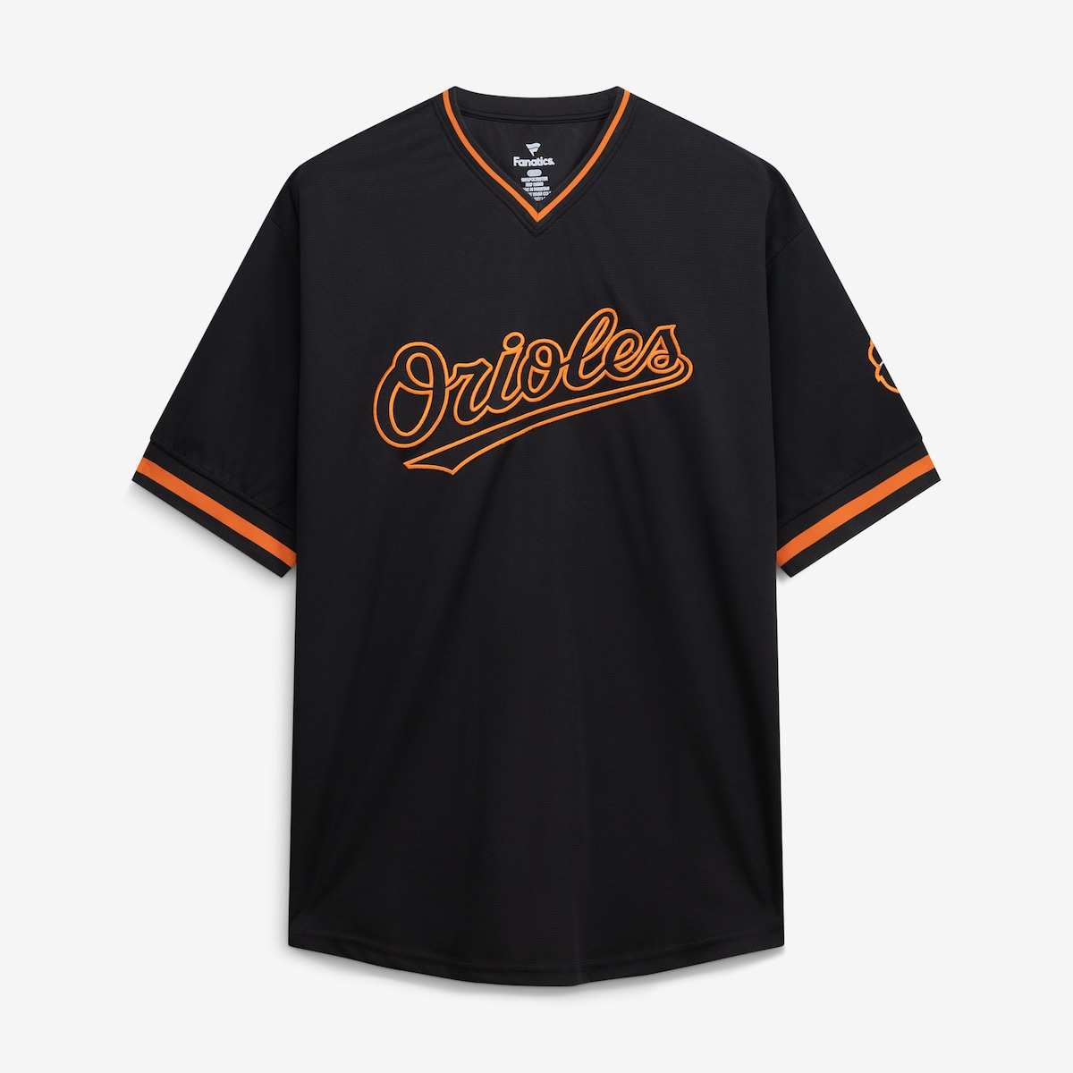 【公式グッズ】MLB オリオールズ Vネック Tシャツ(大きいサイズ) Fanatics/ファナティクス メンズ ブラック (S/S BLKPOP TEXTURE TEE)|Fanatics公式ストア 店
