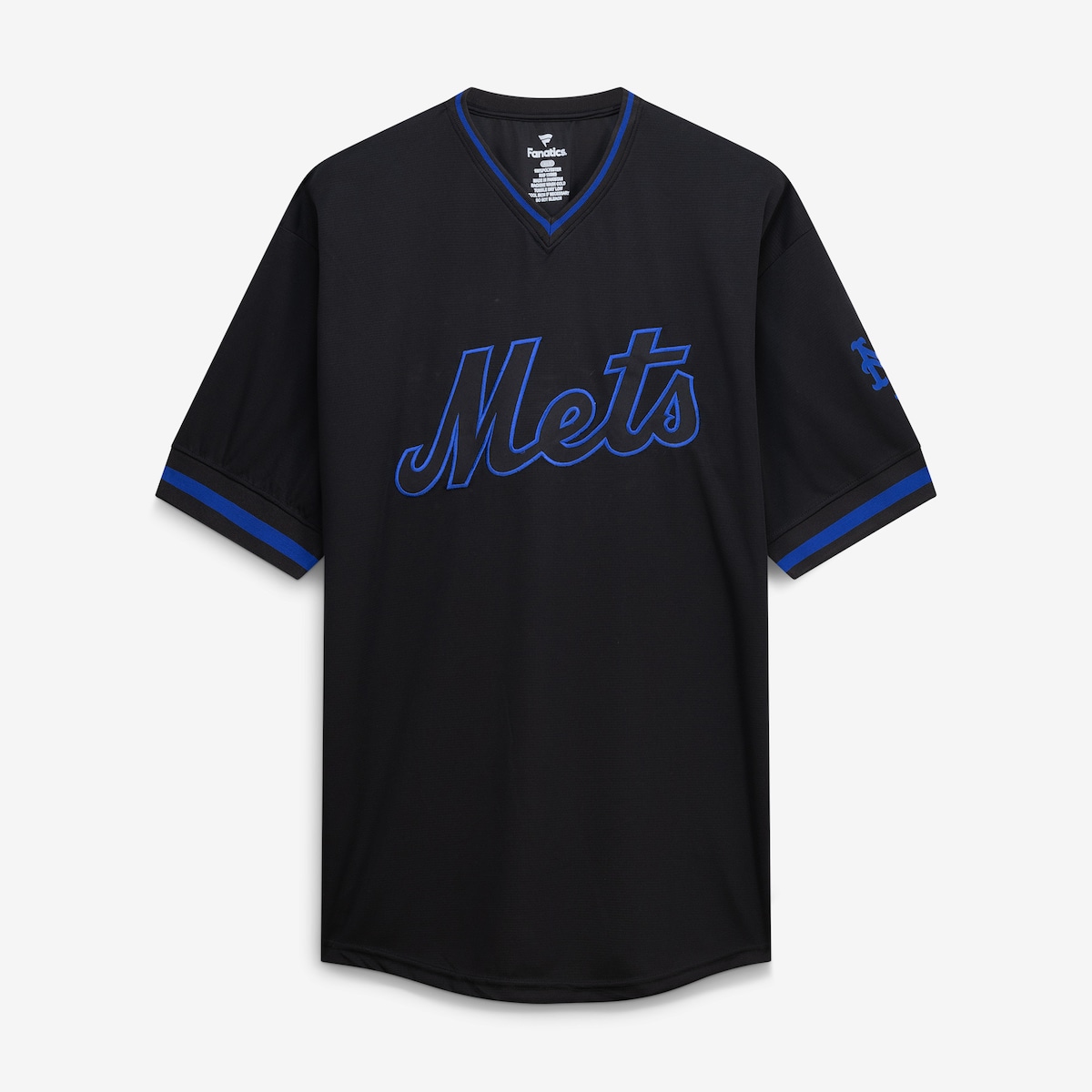 【公式グッズ】MLB メッツ Vネック Tシャツ（大きいサイズ） Fanatics/ファナティクス メンズ ブラック (S/S BLKPOP TEXTURE TEE)｜Fanatics公式ストア 店 14,295円