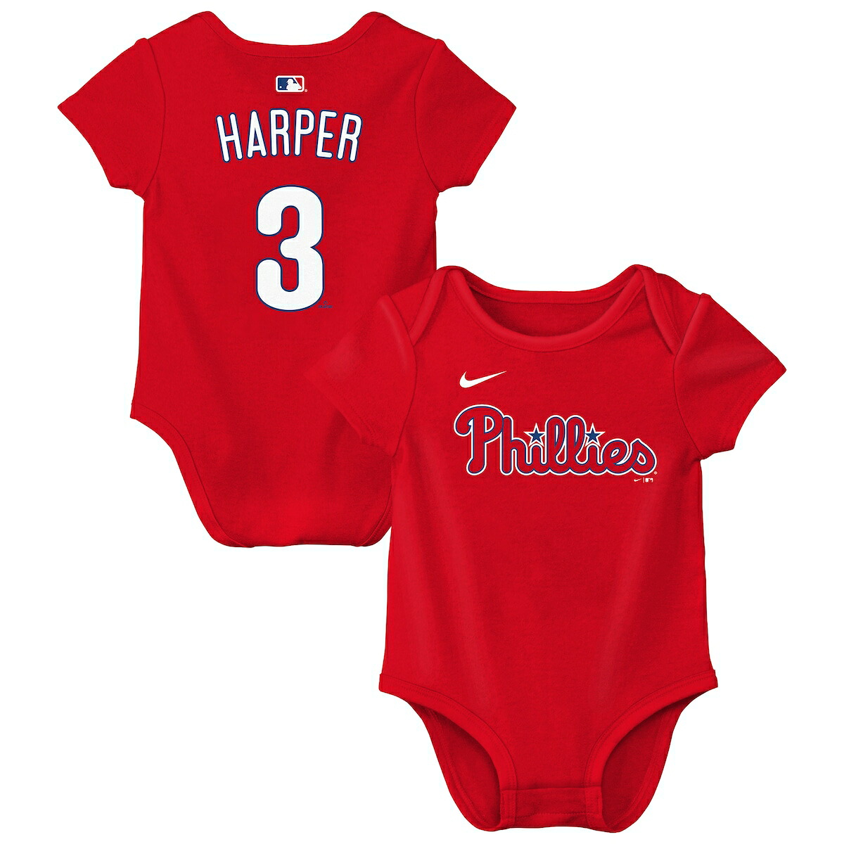 【公式グッズ】MLB フィリーズ ブライス・ハーパー ロンパース Nike/ナイキ ベビー用 レッド (Newborn 2026 N&N Creeper)