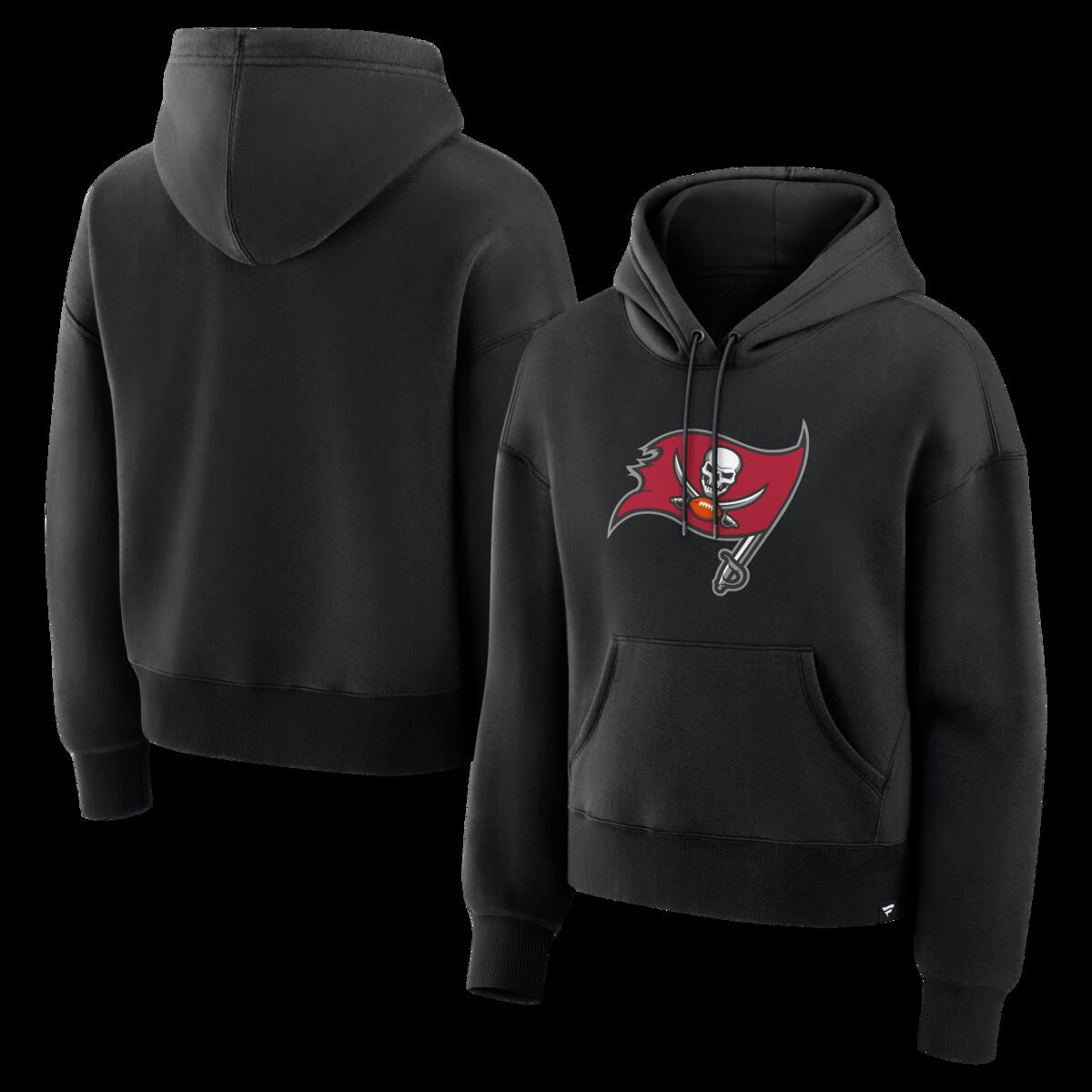 Women's Fanatics Black Tampa Bay Buccaneers Relaxed High Hip Essential Legacy Hoodie