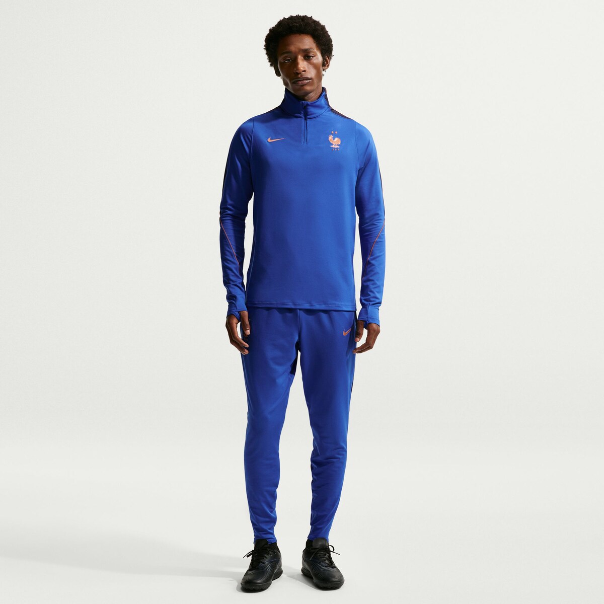 Men's Nike Blue France National Team 2026 Strike Dri-FIT Quarter-Zip Drill Top