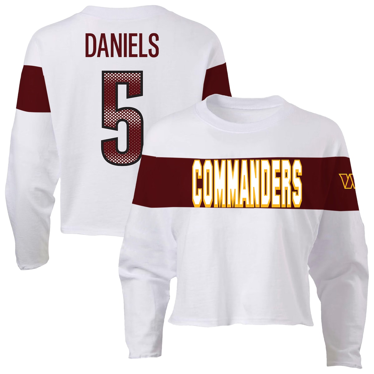【公式グッズ】NFL コマンダーズ ジェイデン・ダニエルズ ネーム&ナンバー Tシャツ （プラスサイズ） Fanatics/ファナティクス レディース (Women's Plus Size Color Block N&N)