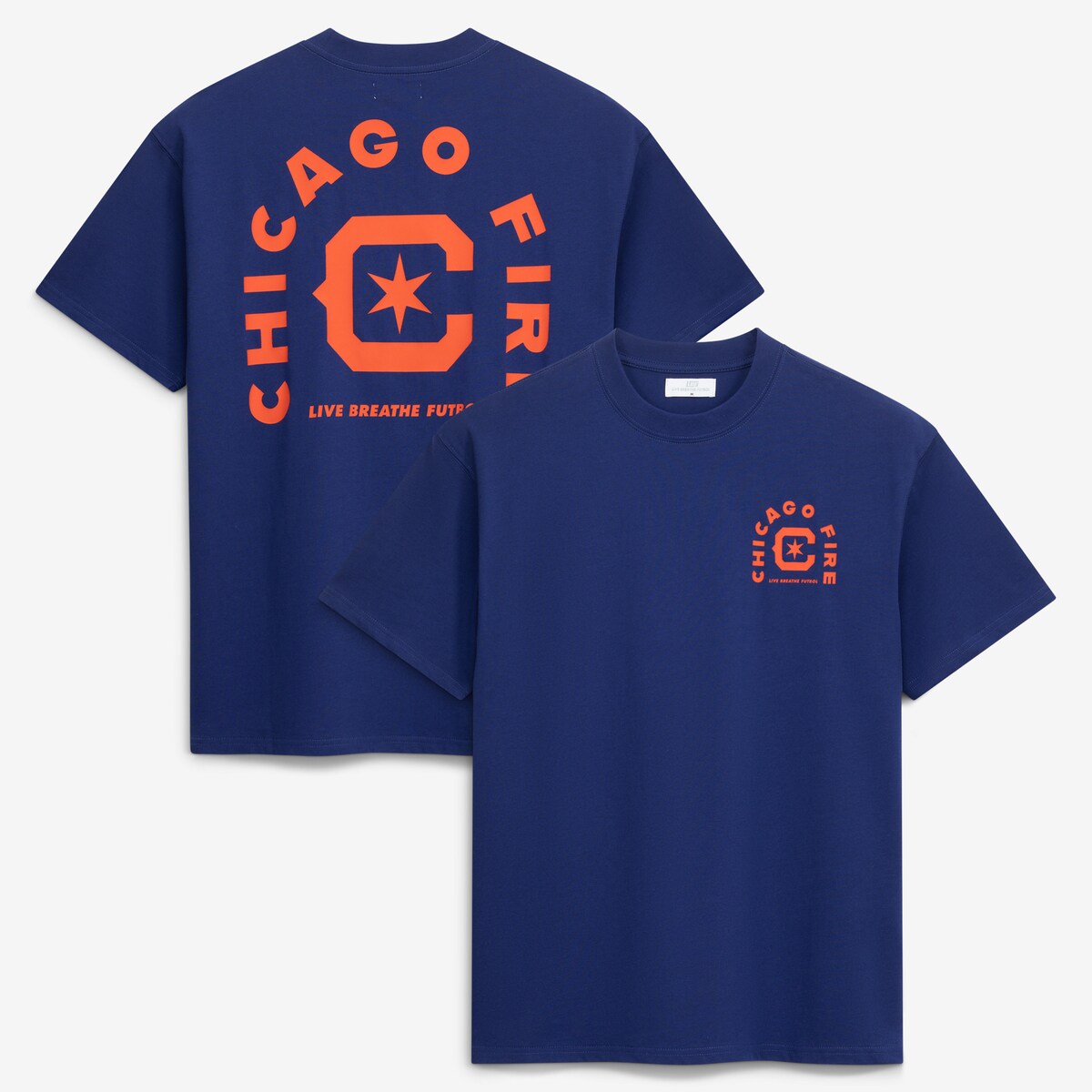 Unisex Live Breathe Futbol Navy Chicago Fire Tunnel T-Shirt