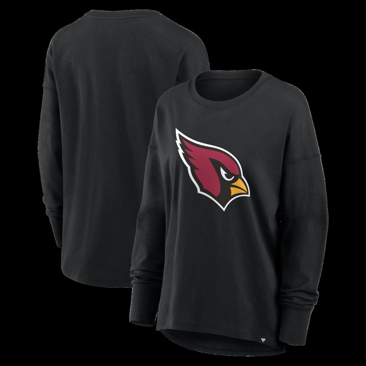 【公式グッズ】NFL カーディナルス 長袖 Tシャツ Fanatics/ファナティクス レディース ブラック (NFL Womens Fanatics Essential Cotton LST - R)