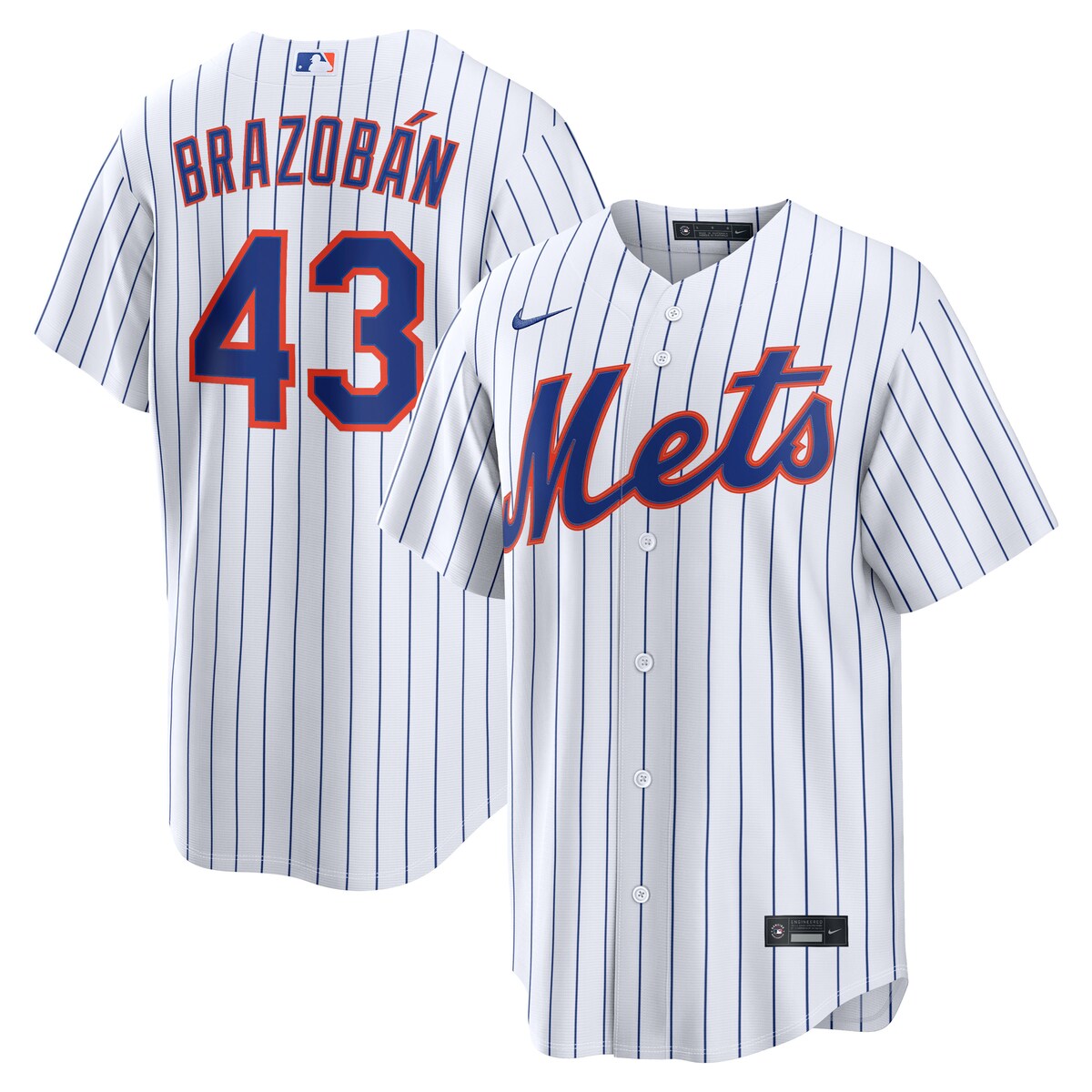 【公式グッズ】MLB メッツ ウアスカル・ブラゾバン ホーム ユニフォーム （レプリカ） Nike/ナイキ メンズ ホワイト (Nike 2026 Men's Replica RP26 Core Jersey - Starter Player)