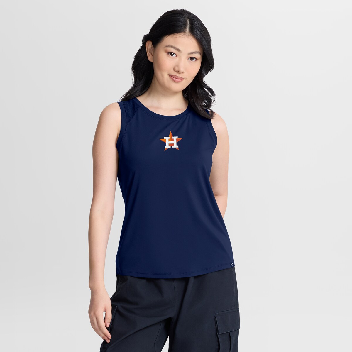 【公式グッズ】MLB アストロズ タンクトップ Fanatics/ファナティクス レディース ネイビー (FANATICS LOW HIP DRAPED BACK PERFORMANCE TANK)｜Fanatics公式ストア 店