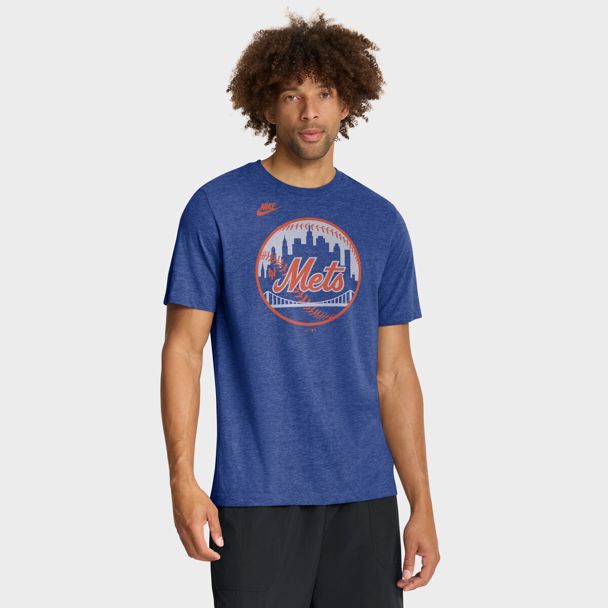 【公式グッズ】MLB メッツ Tシャツ Nike/ナイキ メンズ ヘザーロイヤル (Men's Nike MLB Cooperstown Logo Triblend Tee)