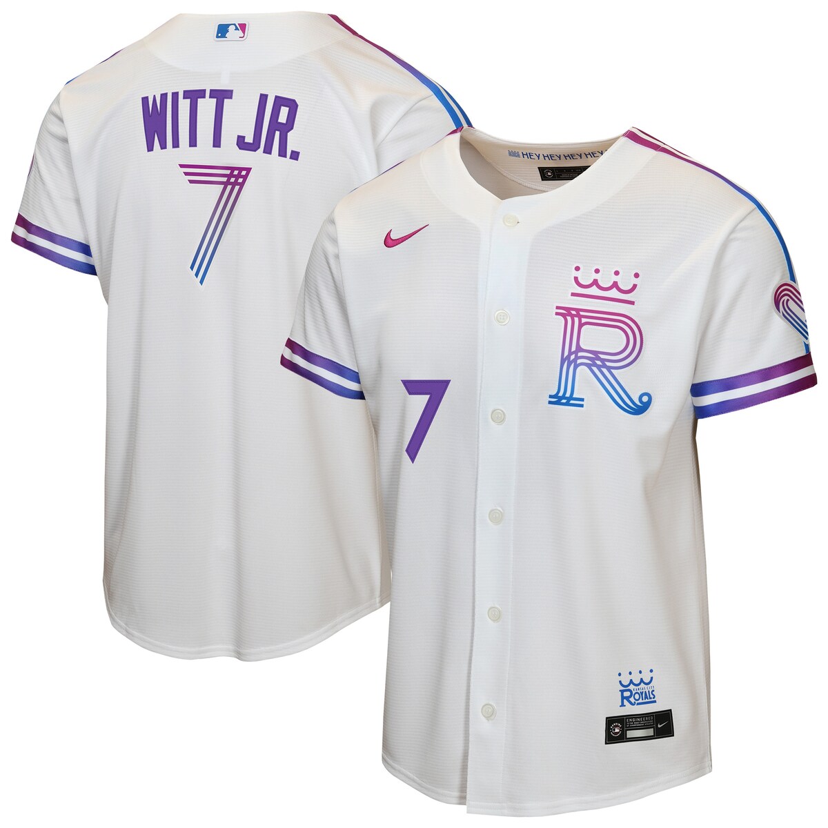 【公式グッズ】MLB ロイヤルズ ボビー・ウィット・Jr シティコネクト ユニフォーム （レプリカ） Nike/ナイキ キッズサイズ ホワイト (Youth 8-20 Stadium Home Run NEW City Connect - Player)