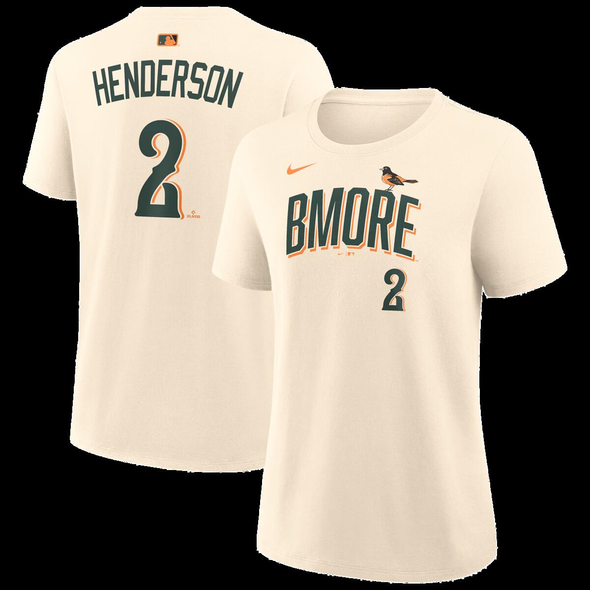 【公式グッズ】MLB オリオールズ グナー・ヘンダーソン ネーム&ナンバー Tシャツ Nike/ナイキ レディース クリーム (Nike Women's N&N City Connect Tee - 2026)|Fanatics公式ストア 店