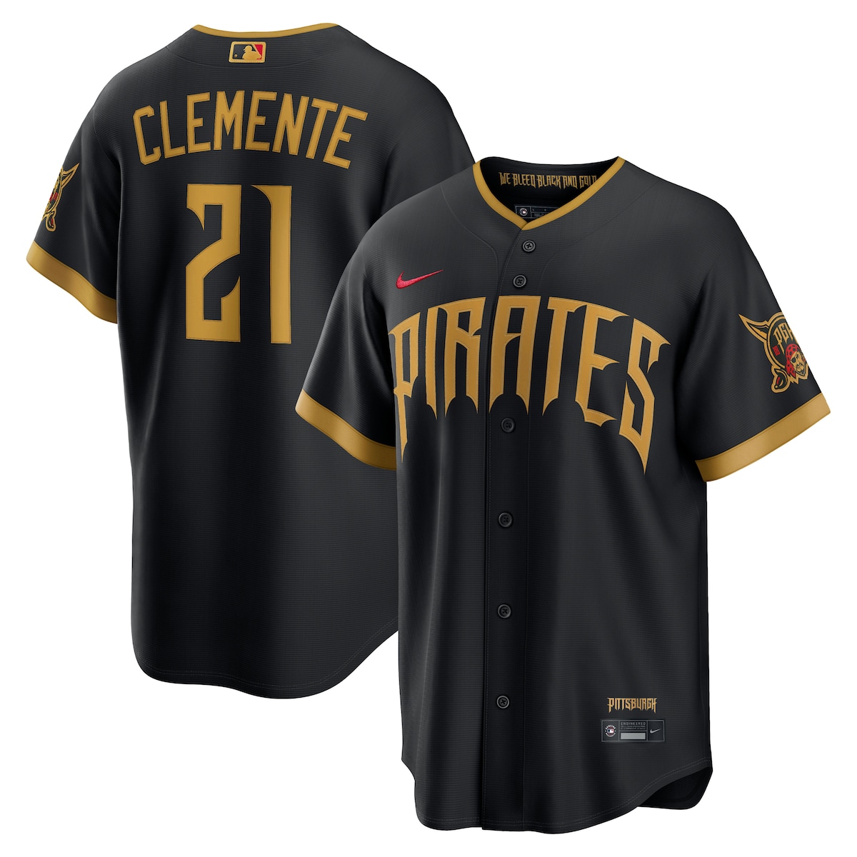 【公式グッズ】MLB パイレーツ ロベルト・クレメンテ シティコネクト ユニフォーム （レプリカ） Nike/ナイキ メンズ ブラック (Nike 2026 Stadium City Connect Jersey - Player)