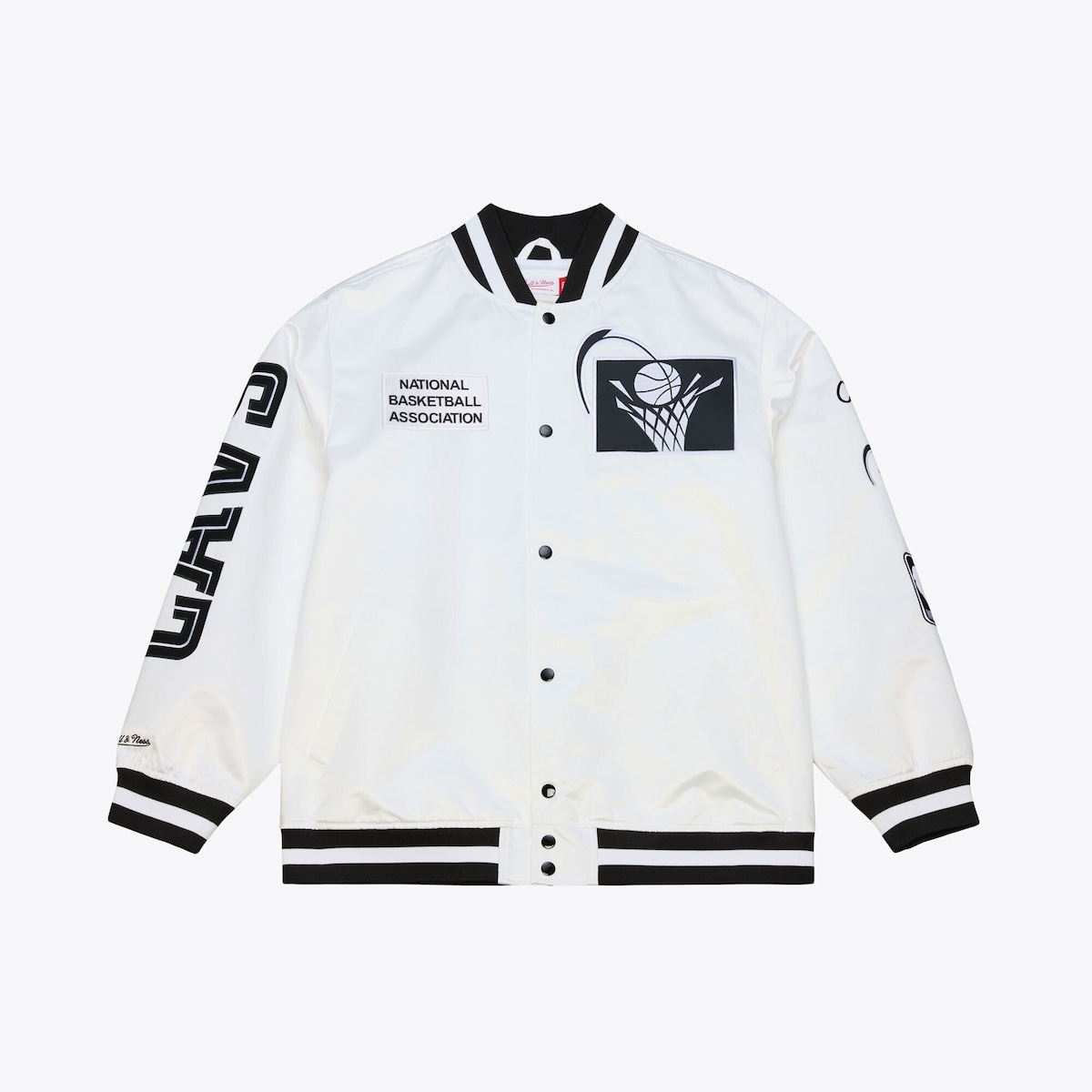 【公式グッズ】NBA キャバリアーズ ジャケット Mitchell & Ness/ミッチェル＆ネス メンズ ホワイト (SP26 NBA ARCTIC WHITE LIGHTWEIGHT SATIN JACKET)