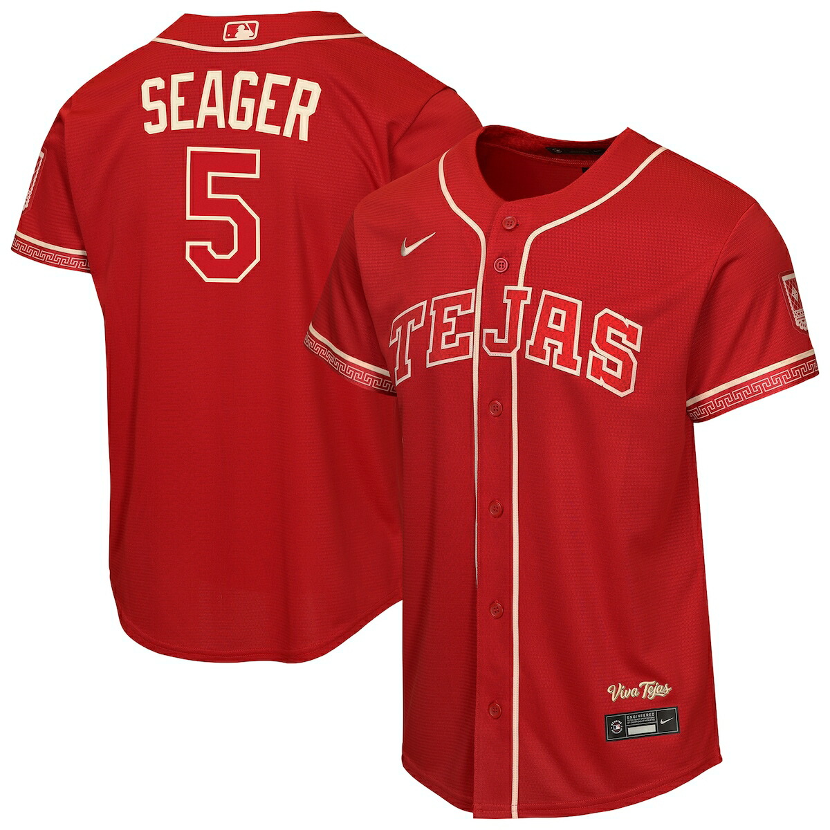 【公式グッズ】MLB レンジャーズ コーリー・シーガー シティコネクト ユニフォーム （レプリカ） Nike/ナイキ キッズサイズ レッド (Youth 8-20 Stadium Home Run NEW City Connect - Player)｜Fanatics公式ストア 店