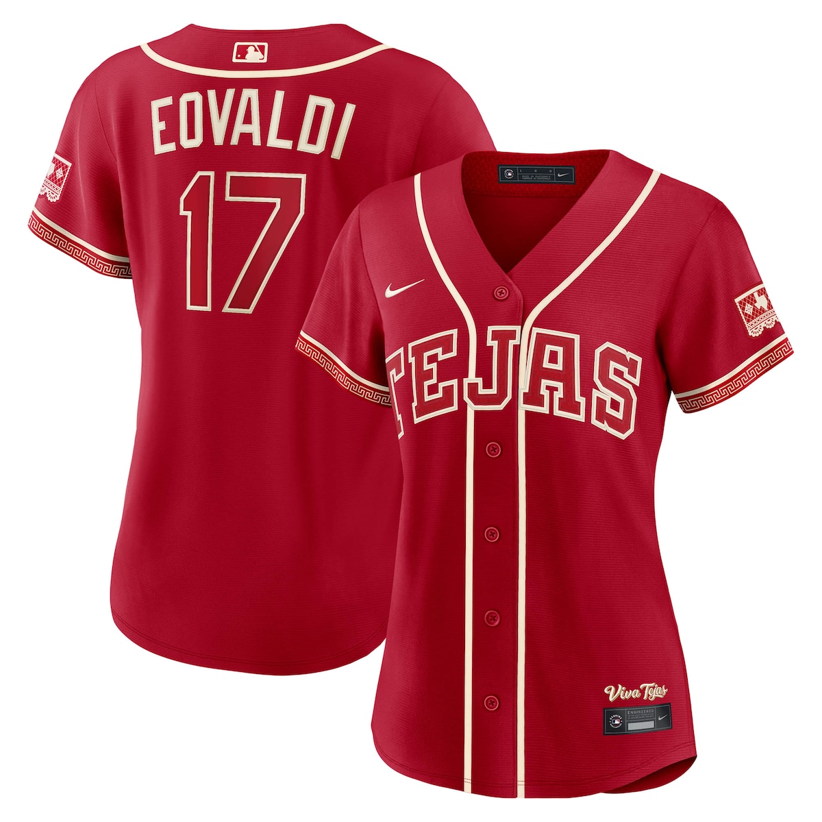 【公式グッズ】MLB レンジャーズ ネイサン・イオバルディ シティコネクト ユニフォーム （レプリカ） Nike/ナイキ レディース レッド (Nike 2026 Women's Stadium City Connect Jersey - Player)