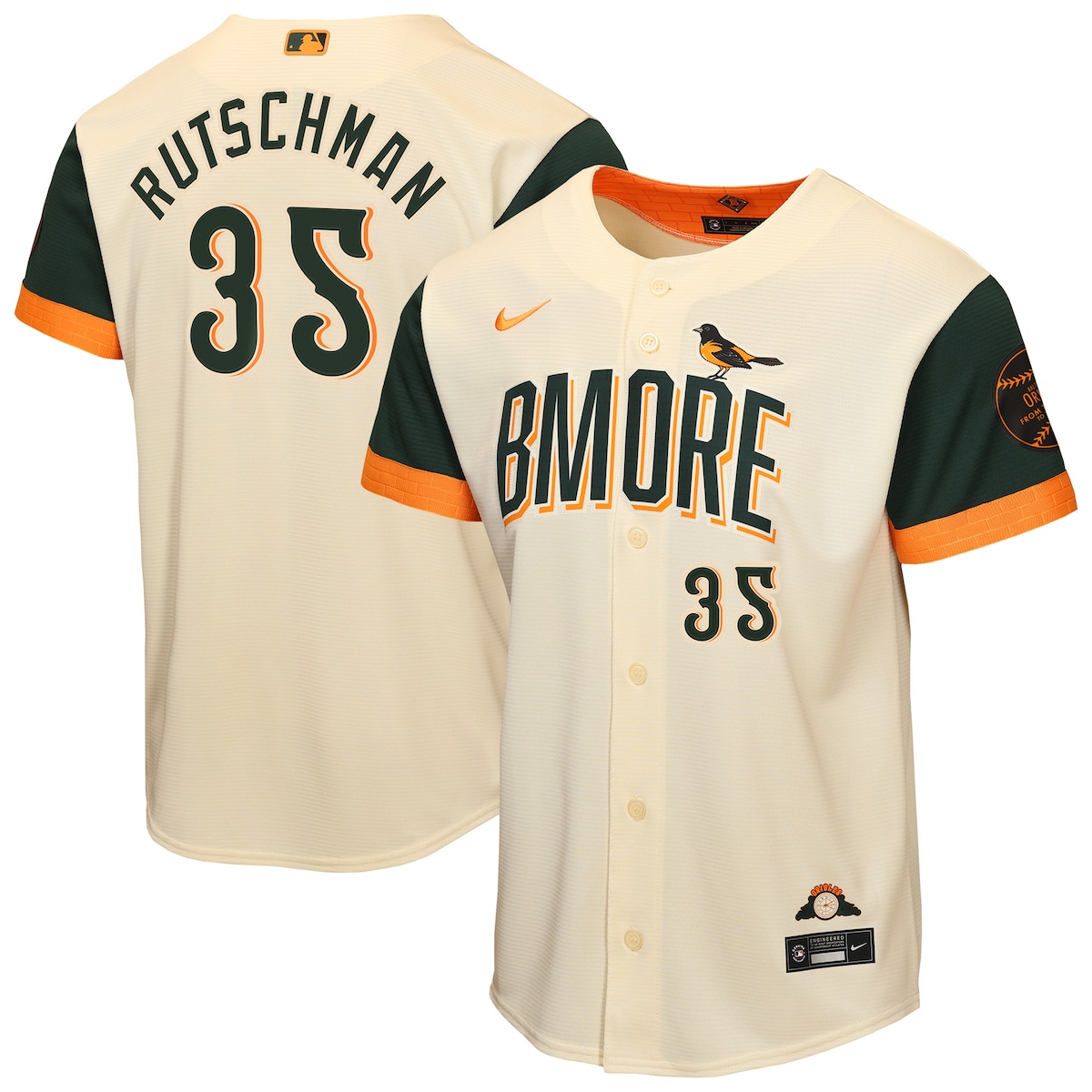 【公式グッズ】MLB オリオールズ アドリー・ルッチマン シティコネクト ユニフォーム （レプリカ） Nike/ナイキ キッズサイズ クリーム (Youth 8-20 Stadium Home Run NEW City Connect - Player)