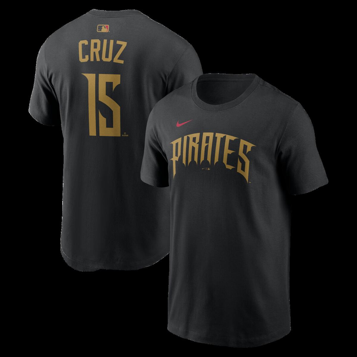 Men's Nike Oneil Cruz?Black Pittsburgh Pirates 2026 City Connect Name & Number T-Shirt