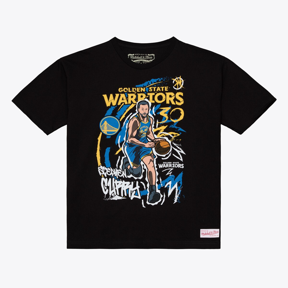 【公式グッズ】NBA ウォリアーズ スティーブン・カリー Tシャツ Mitchell & Ness/ミッチェル＆ネス メンズ ブラック (M&N Chalked Up SST)｜Fanatics公式ストア 店