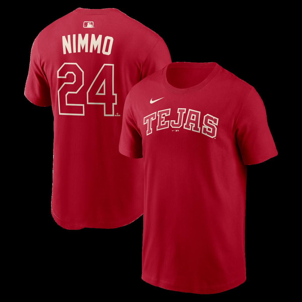【公式グッズ】MLB レンジャーズ ブランドン・ニモ ネーム&ナンバー Tシャツ Nike/ナイキ メンズ レッド (Nike Men's N&N City Connect Tee - 2026)|Fanatics公式ストア 店