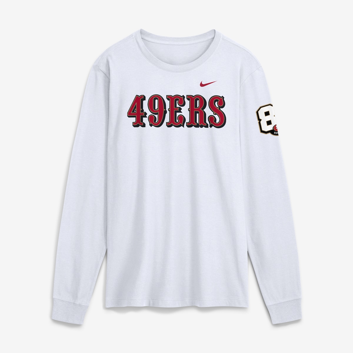 【公式グッズ】NFL 49ers 長袖 Tシャツ Nike/ナイキ メンズ ホワイト (Men's Nike 80th Anniversary Goal Line Stand Cotton LS Tee)|Fanatics公式ストア 店