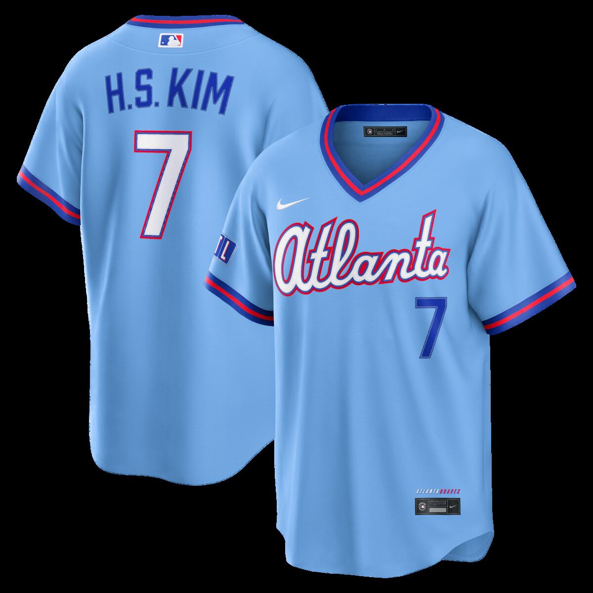 【公式グッズ】MLB ブレーブス 金 河成 シティコネクト ユニフォーム （レプリカ） Nike/ナイキ メンズ パウダーブルー (Nike 2026 Stadium City Connect Jersey - Player)