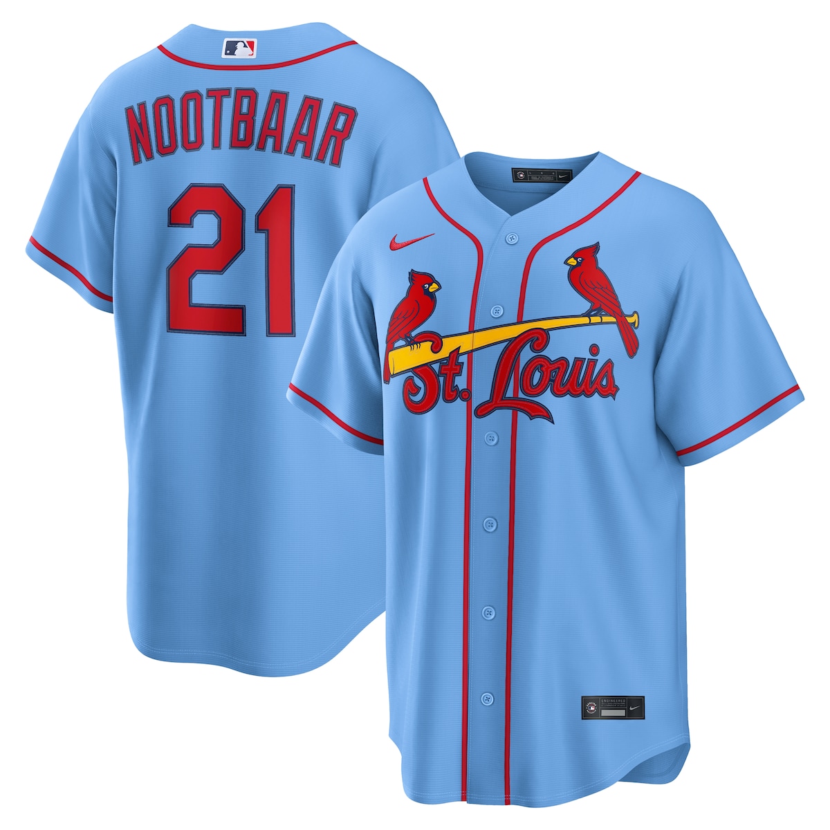 【公式グッズ】MLB カージナルス ラーズ・ヌートバー オルタネイト ユニフォーム （レプリカ） Nike/ナイキ メンズ ライトブルー (Nike 2026 Men's Replica RP26 Core Jersey - Starter Player)