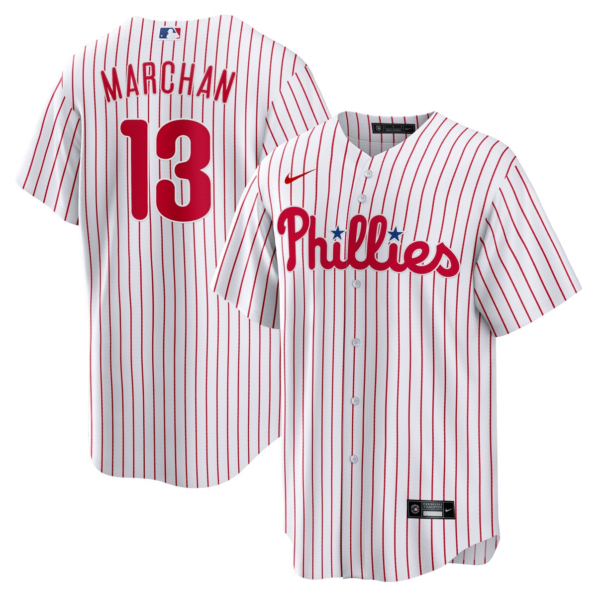 Men's Nike Rafael March・・n White Philadelphia Phillies Home Replica Jersey