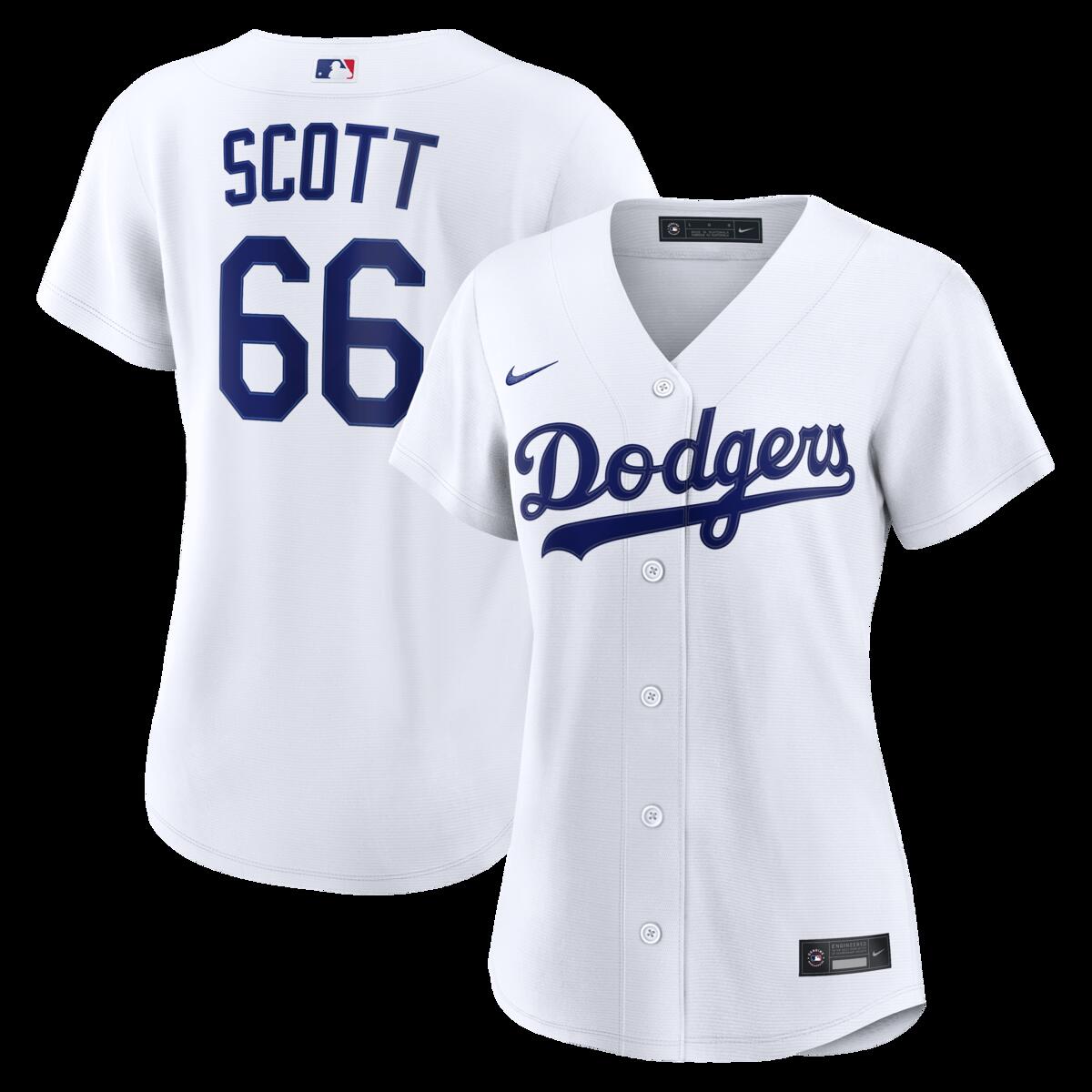 【公式グッズ】MLB ドジャース タナー・スコット ホーム ユニフォーム (レプリカ) Nike/ナイキ レディース ホワイト (Women’s RPW6 Replica Jersey — Inline — Starter Player)|Fanatics公式ストア 店