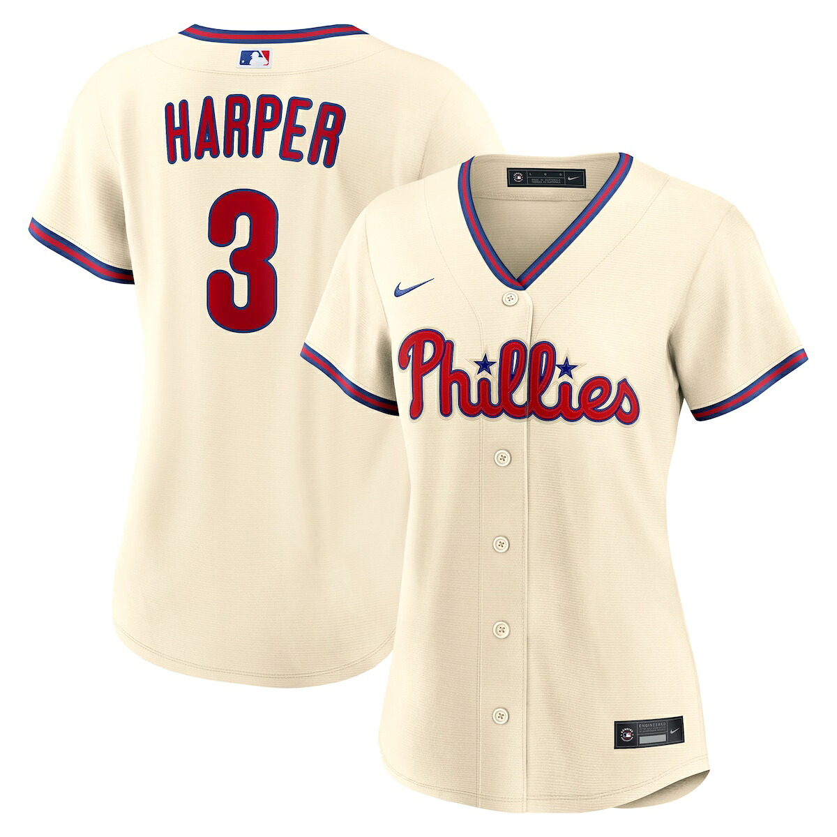 【公式グッズ】MLB フィリーズ ブライス・ハーパー オルタネイト ユニフォーム （レプリカ） Nike/ナイキ レディース クリーム (Women&rsquo;s RPW6 Replica Jersey &mdash; Inline &mdash; Starter Player)｜Fanatics公式ストア 店