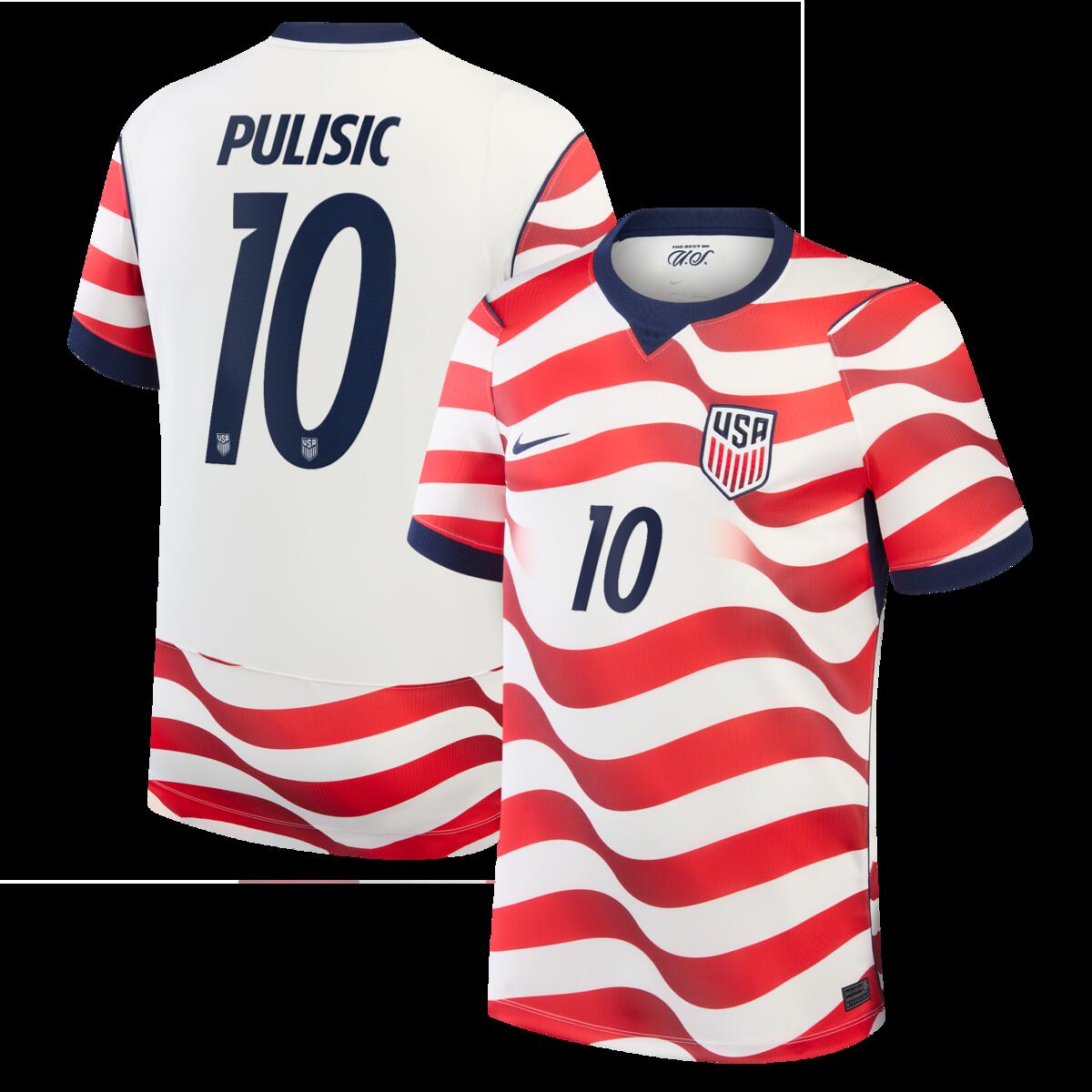 Men's Nike Christian Pulisic White USMNT 2026 Home Stadium Replica Jersey