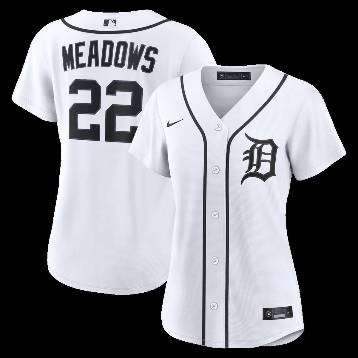 Women's Nike Parker Meadows White Detroit Tigers Home Replica Jersey