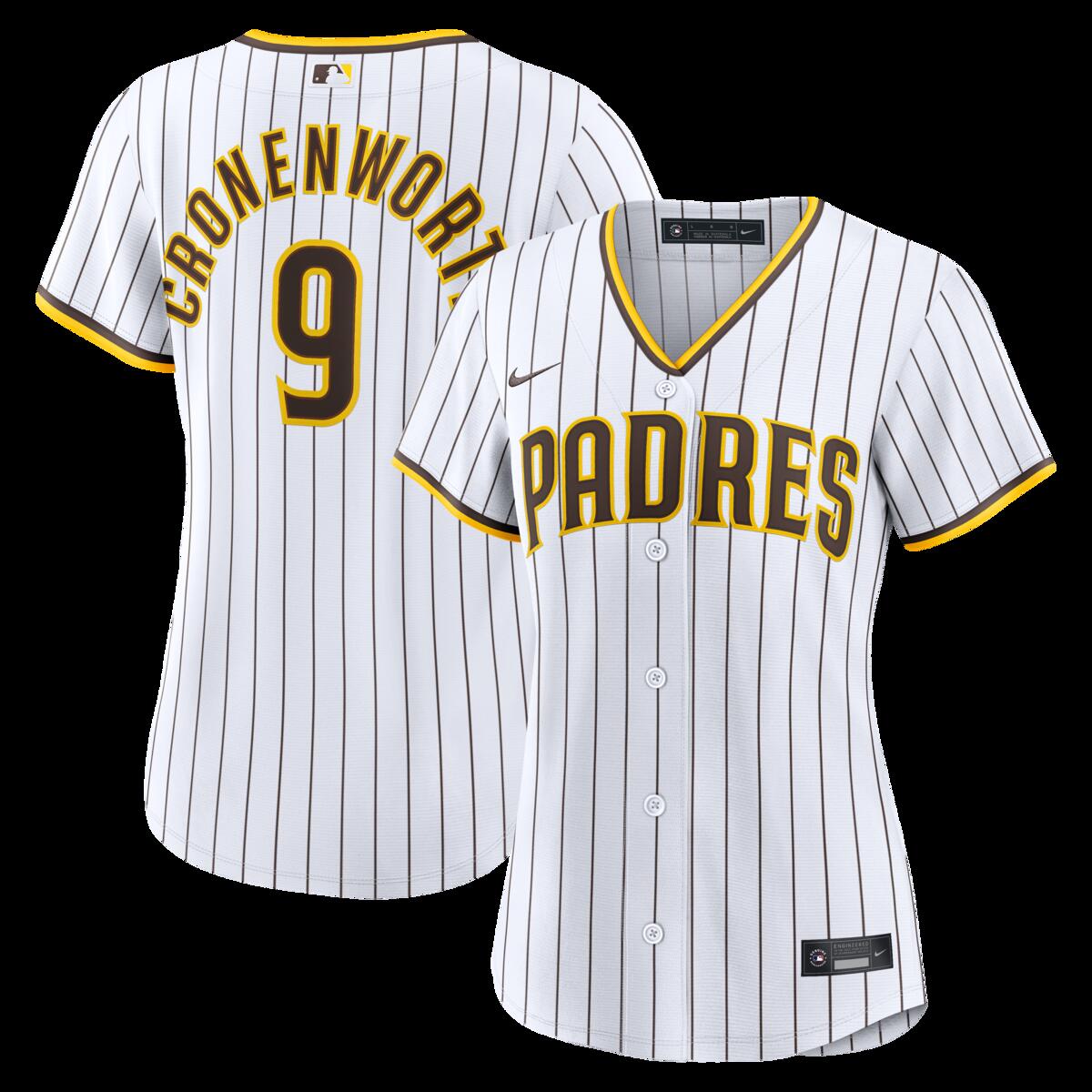【公式グッズ】MLB パドレス ジェイク・クロネンワース ホーム ユニフォーム (レプリカ) Nike/ナイキ レディース ホワイト (Women’s RPW6 Replica Jersey — Inline — Starter Player)|Fanatics公式ストア 店