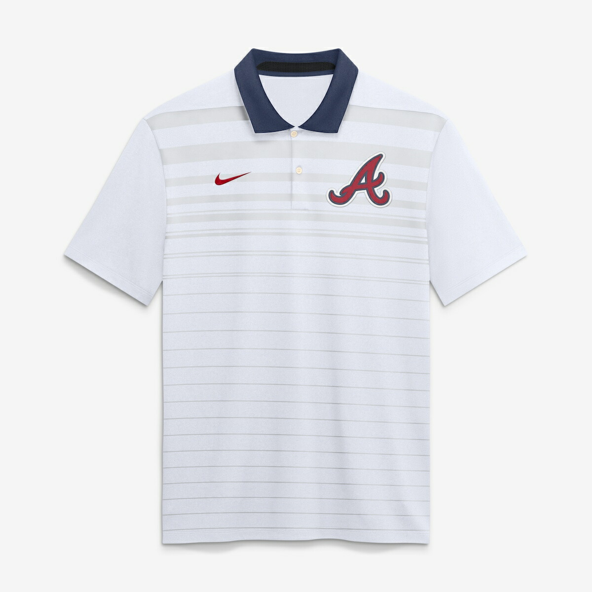 Men's Nike White Atlanta Braves Vapor Striped Dri-FIT Polo