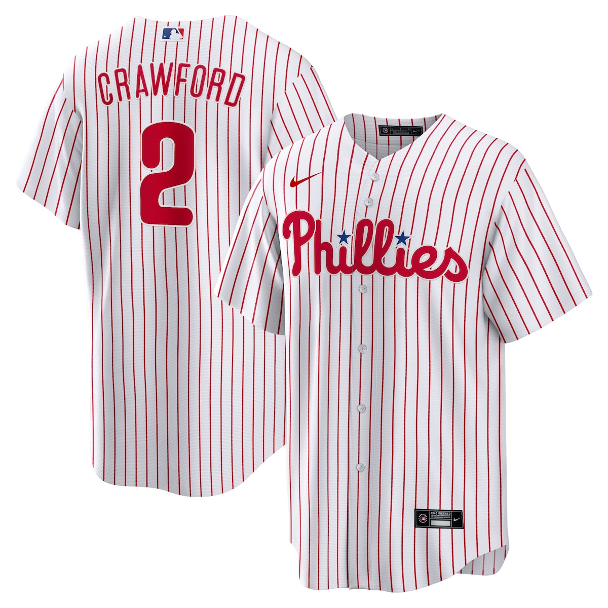 Men's Nike Justin Crawford White Philadelphia Phillies Home Replica Jersey