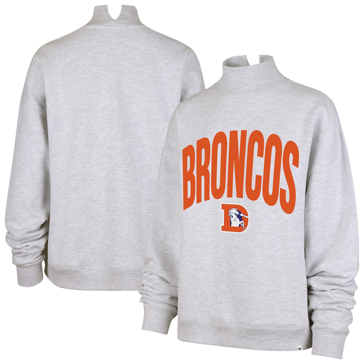 【公式グッズ】NFL ブロンコス トレーナー '47/フォーティーセブン レディース グレイ (NFL Womens 47 Subtle Muse Mock Neck - R)|Fanatics公式ストア 店