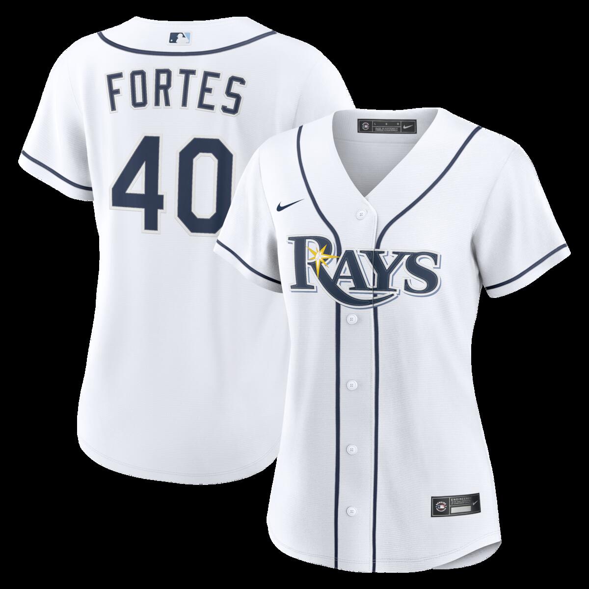 Women's Nike Nick Fortes White Tampa Bay Rays Home Replica Jersey