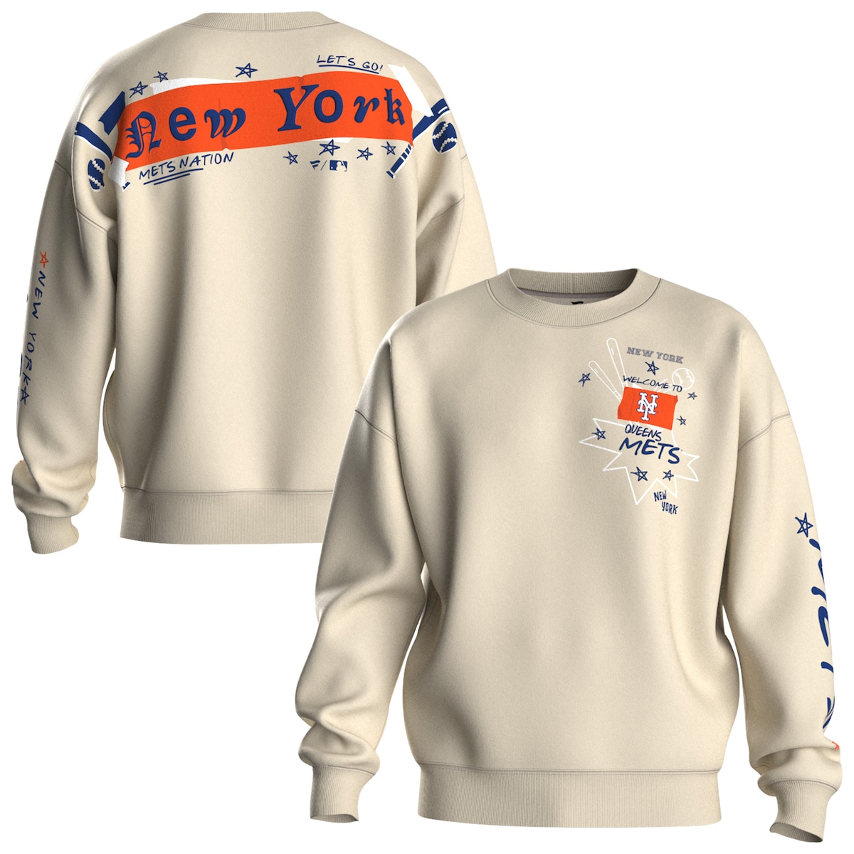 【公式グッズ】MLB メッツ フリース トレーナー Fanatics/ファナティクス レディース (MLB Women's Spirit Jersey Graffiti FLEECE CREW NECK SWEATSHIRT SP26)|Fanatics公式ストア 店