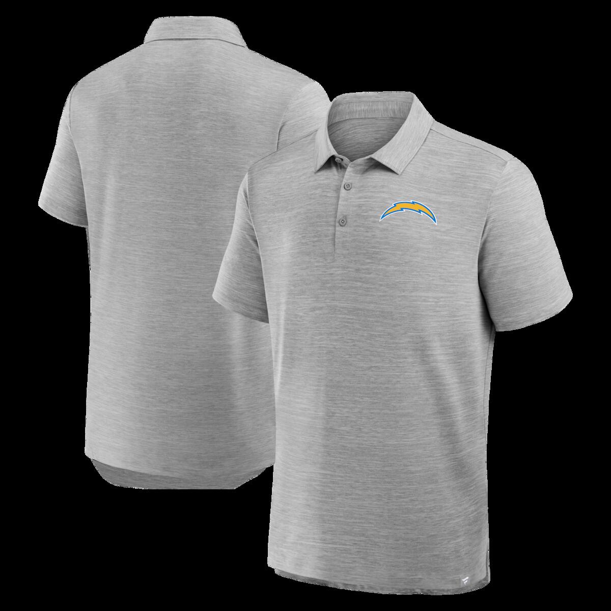 Men's Fanatics Heather Gray Los Angeles Chargers Clutch Polo