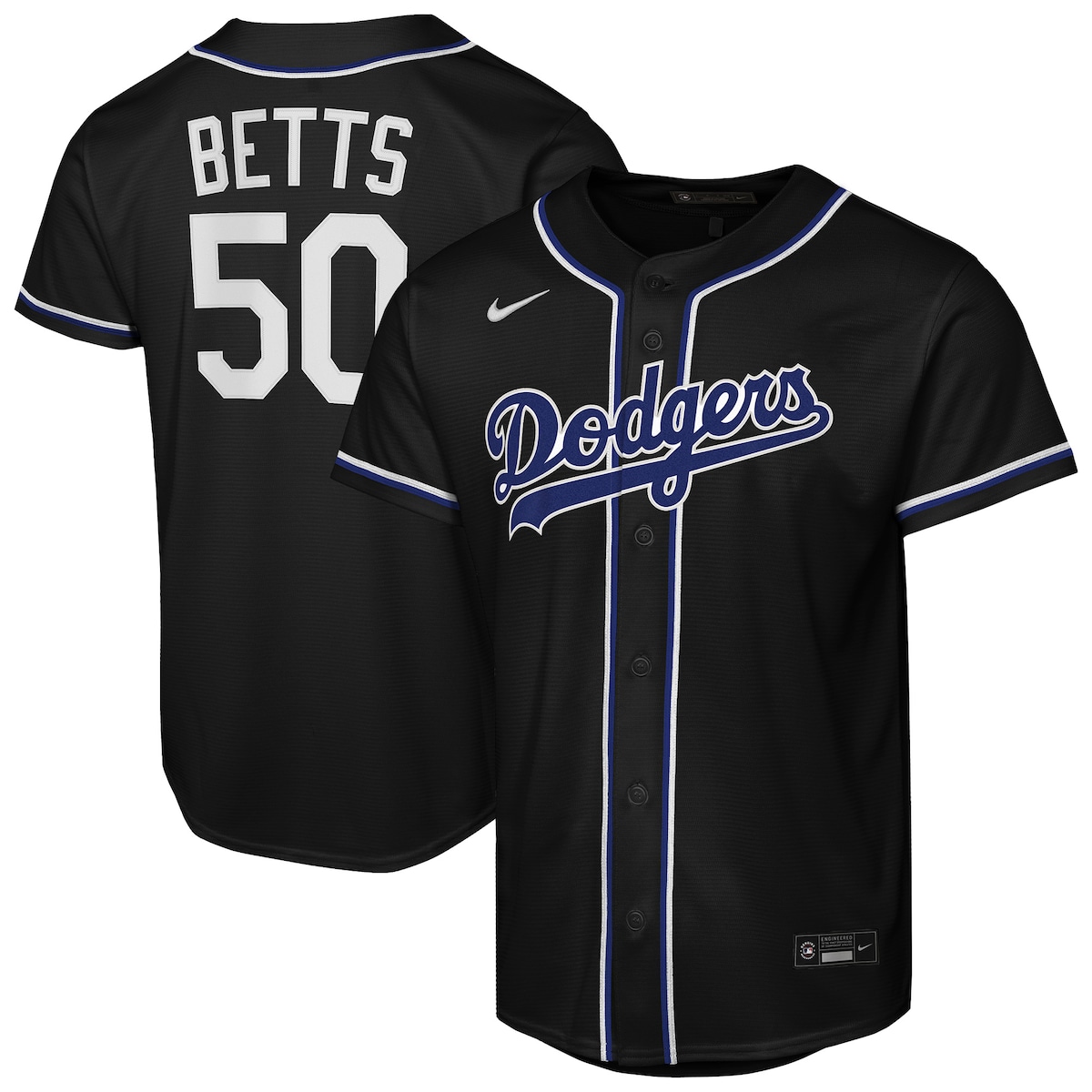Youth Nike Mookie Betts Black Los Angeles Dodgers Fashion Replica Player Jersey