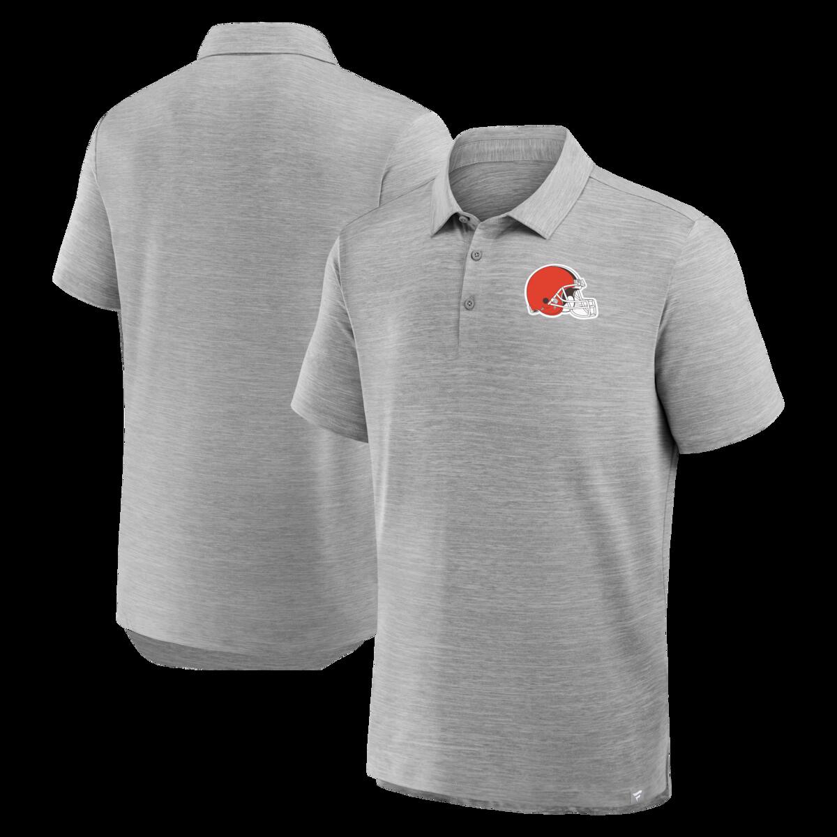 Men's Fanatics Heather Gray Cleveland Browns Clutch Polo