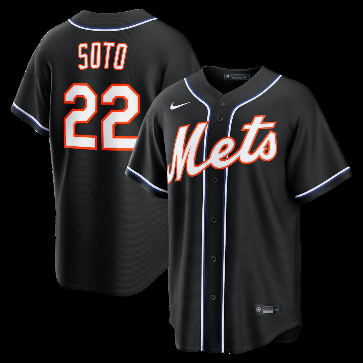 Men's Nike Juan Soto New York Mets Fashion Replica Black Out Jersey 21,960円