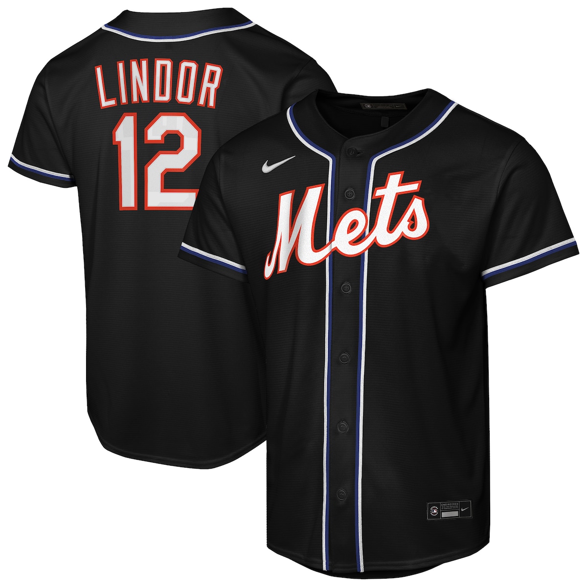 【公式グッズ】MLB メッツ フランシスコ・リンドーア ファッション ユニフォーム Nike/ナイキ キッズサイズ ブラック (Youth 8-20 Black Fashion Jersey - Player)｜Fanatics公式ストア 店