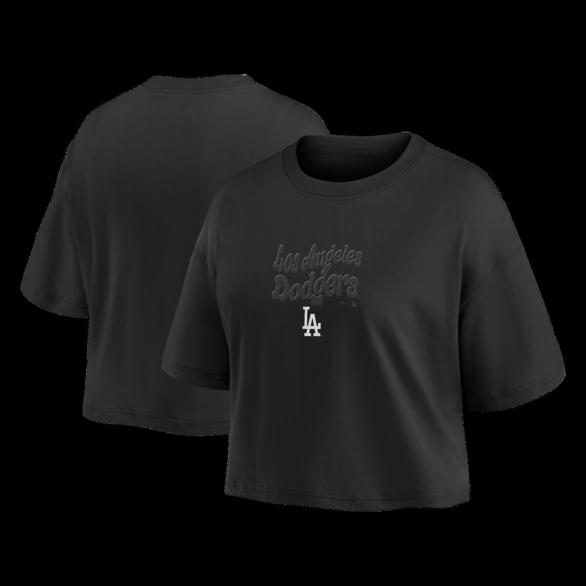 【公式グッズ】MLB ドジャース Tシャツ Fanatics/ファナティクス レディース ブラック (Fanatics MLB Womens Black Out Heavyweight Crop Tee SP26)|Fanatics公式ストア 店