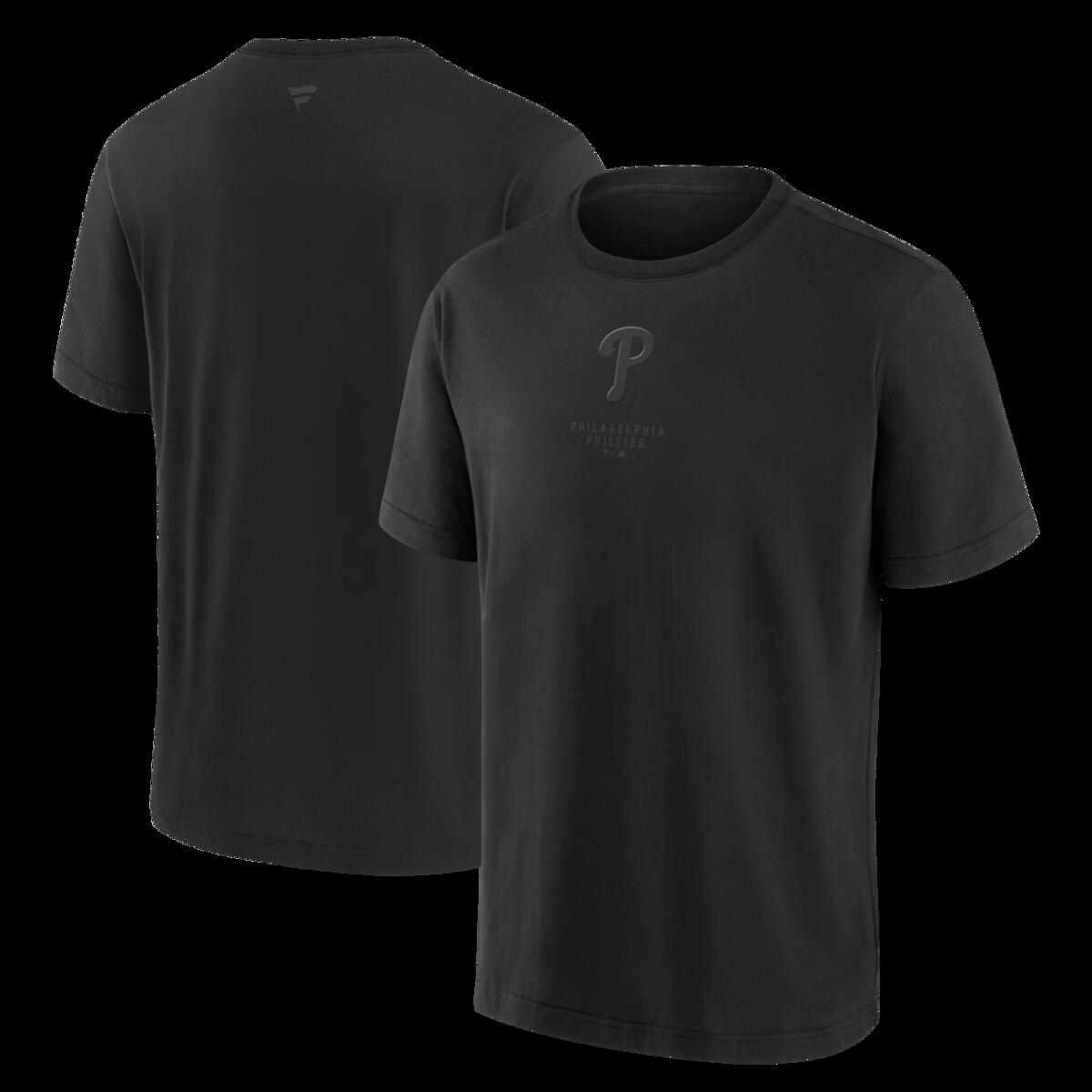 【公式グッズ】MLB フィリーズ Tシャツ Fanatics/ファナティクス メンズ ブラック (Fanatics MLB Mens Black Out Tonal Heavyweight Tee SP26)|Fanatics公式ストア 店