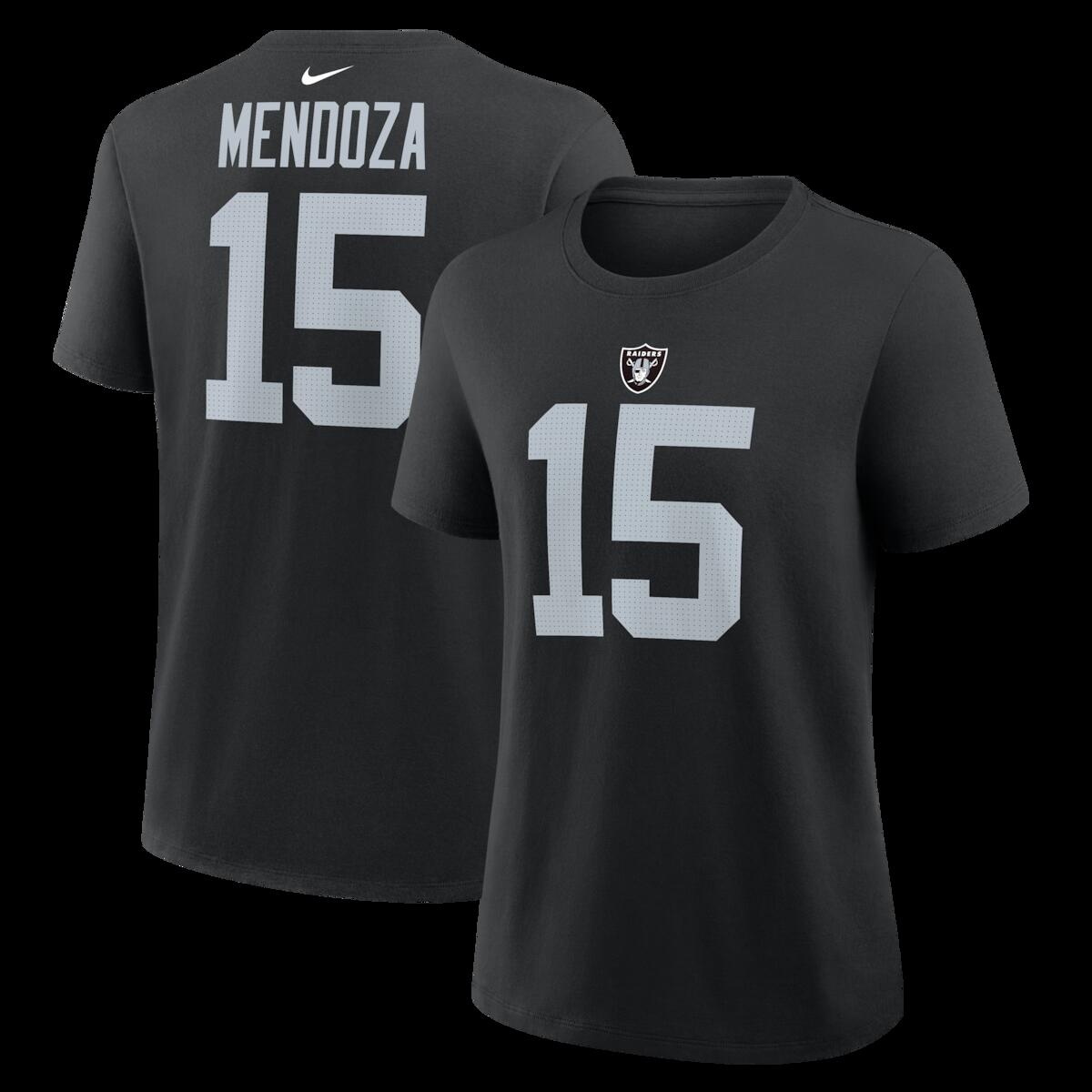 【公式グッズ】NFL レイダース フェルナンド・メンドーサ ネーム&ナンバー Tシャツ Nike/ナイキ レディース ブラック (26 Nike NFL Women's Player N&N Tee)｜Fanatics公式ストア 店