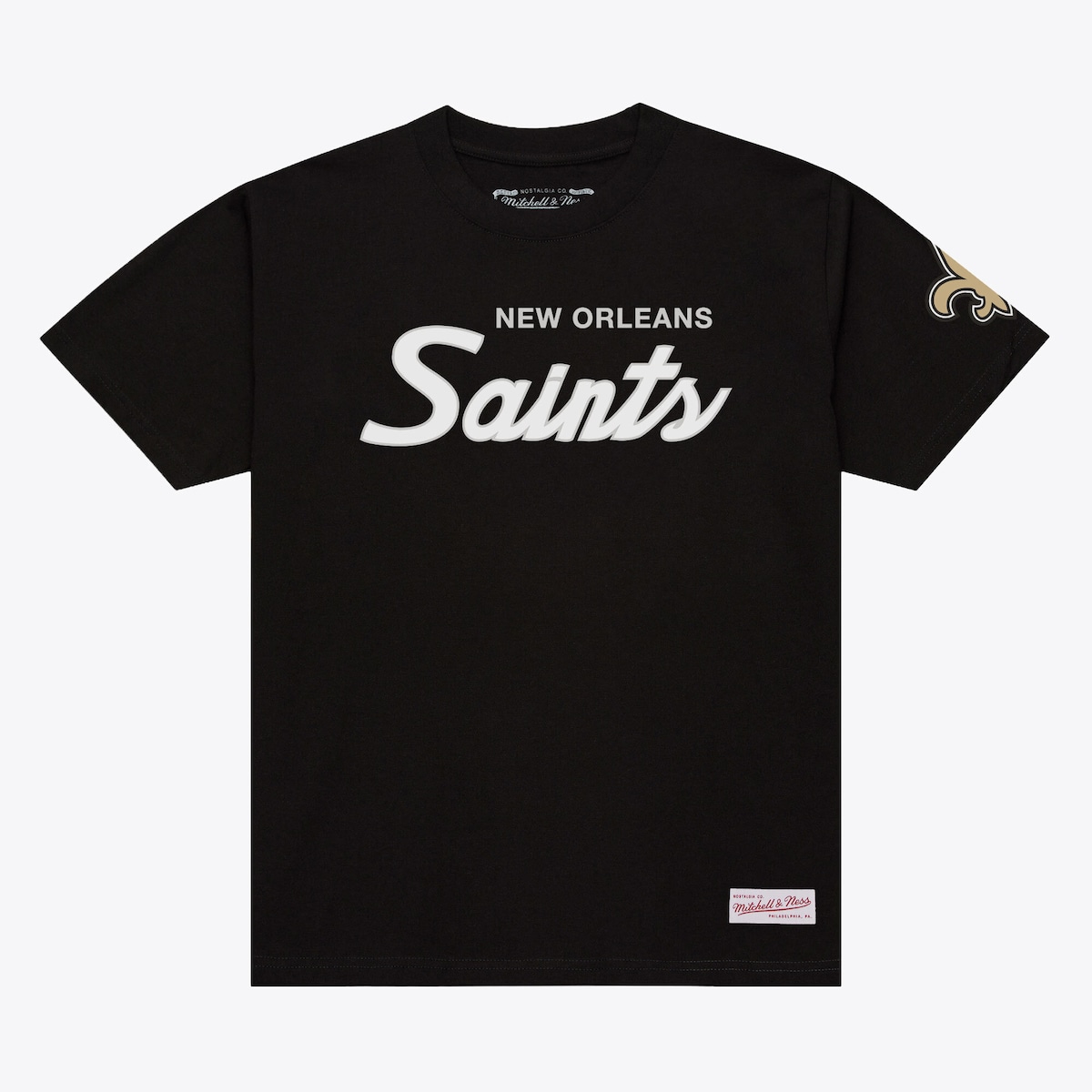 【公式グッズ】NFL セインツ Tシャツ Mitchell & Ness/ミッチェル&ネス メンズ ブラック (Men's Mitchell & Ness Head Coach Classic SST)|Fanatics公式ストア 店