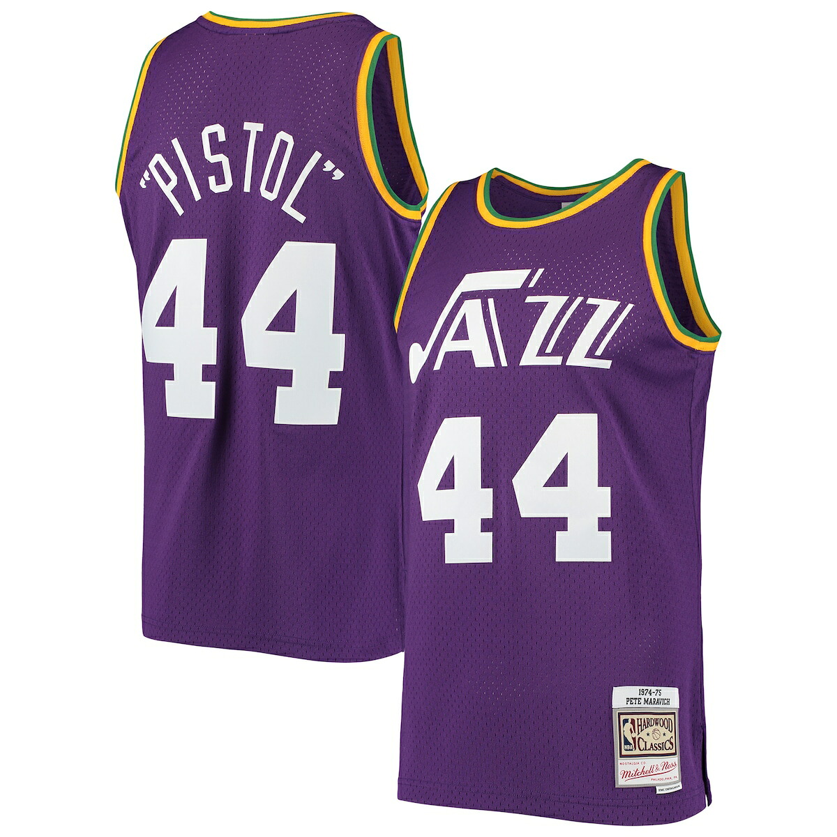 【公式グッズ】NBA ジャズ ピート・マラビッチ ユニフォーム Mitchell & Ness/ミッチェル&ネス メンズ パープル (MNC NBA HWC Mens Swingman Jersey)|Fanatics公式ストア 店